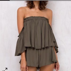 Wildfire off the shoulder playsuit/romper